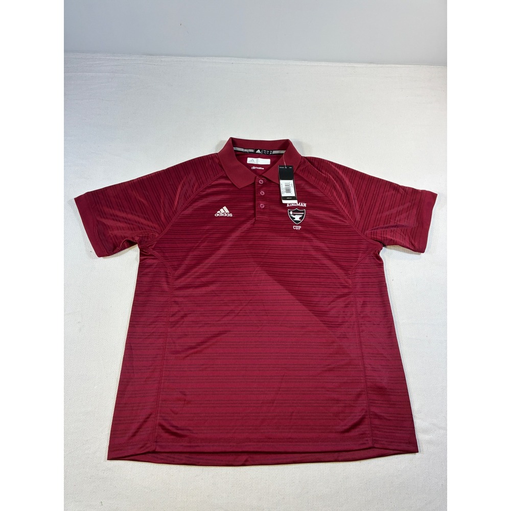 Adidas Climalite‎ Kingman Cup Polo Shirt Mens Large Cardinal Red 1893A